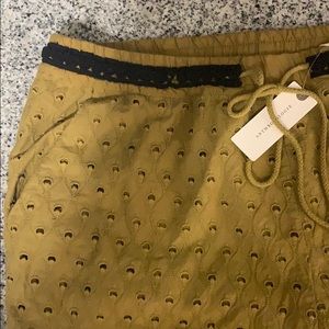 Anthropologie pants - mustard with black stripe